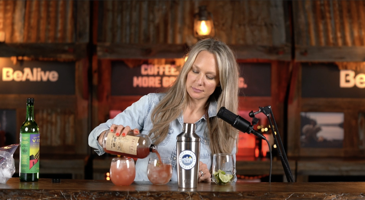 Katie Keefer making a cocktail